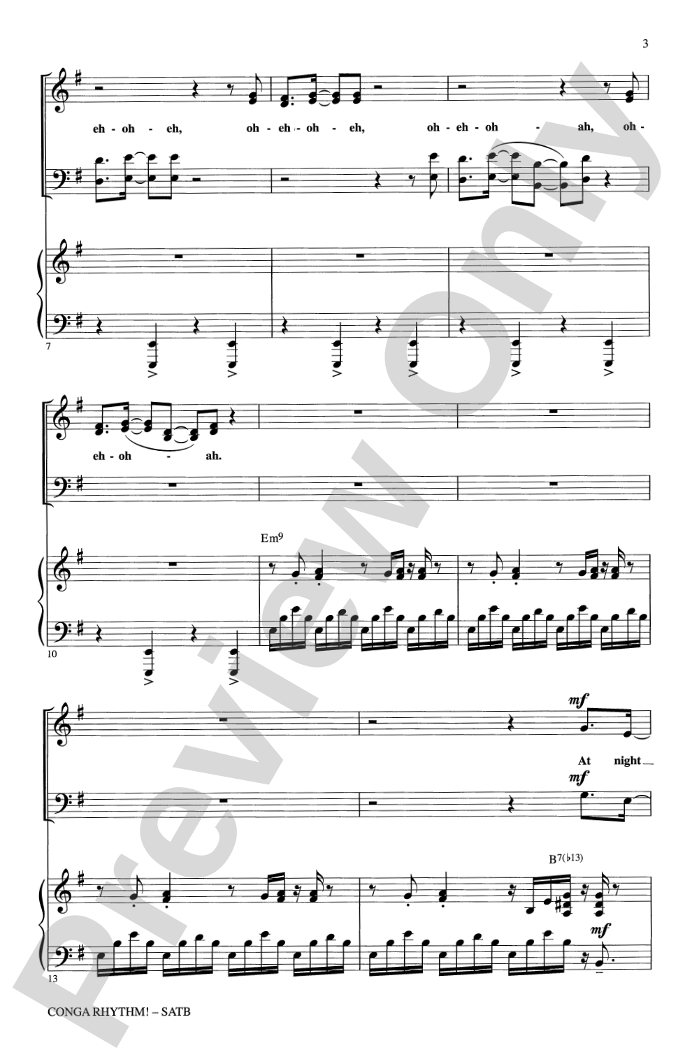 Conga Rhythm: SATB Choral Octavo