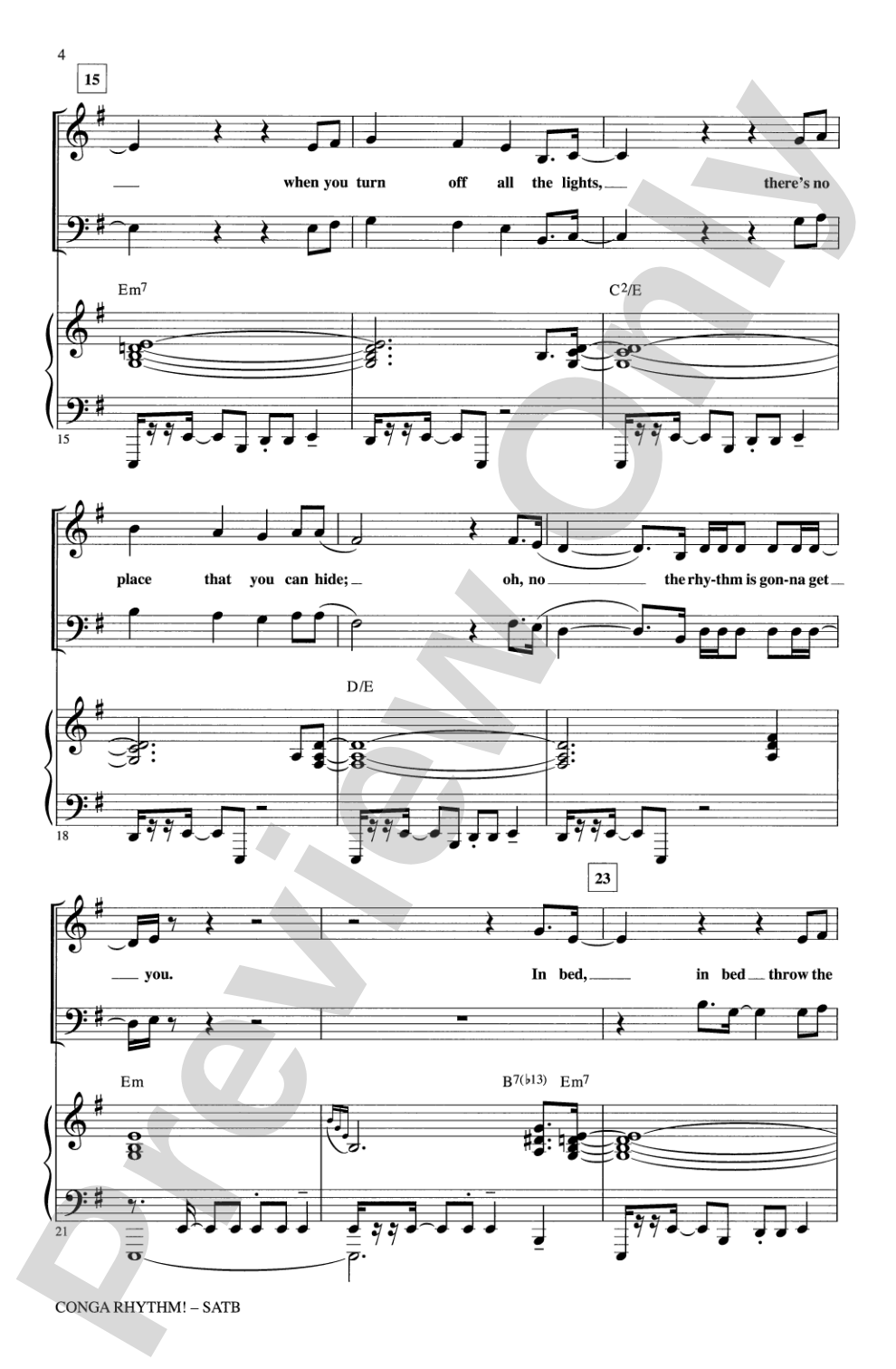 Conga Rhythm: SATB Choral Octavo