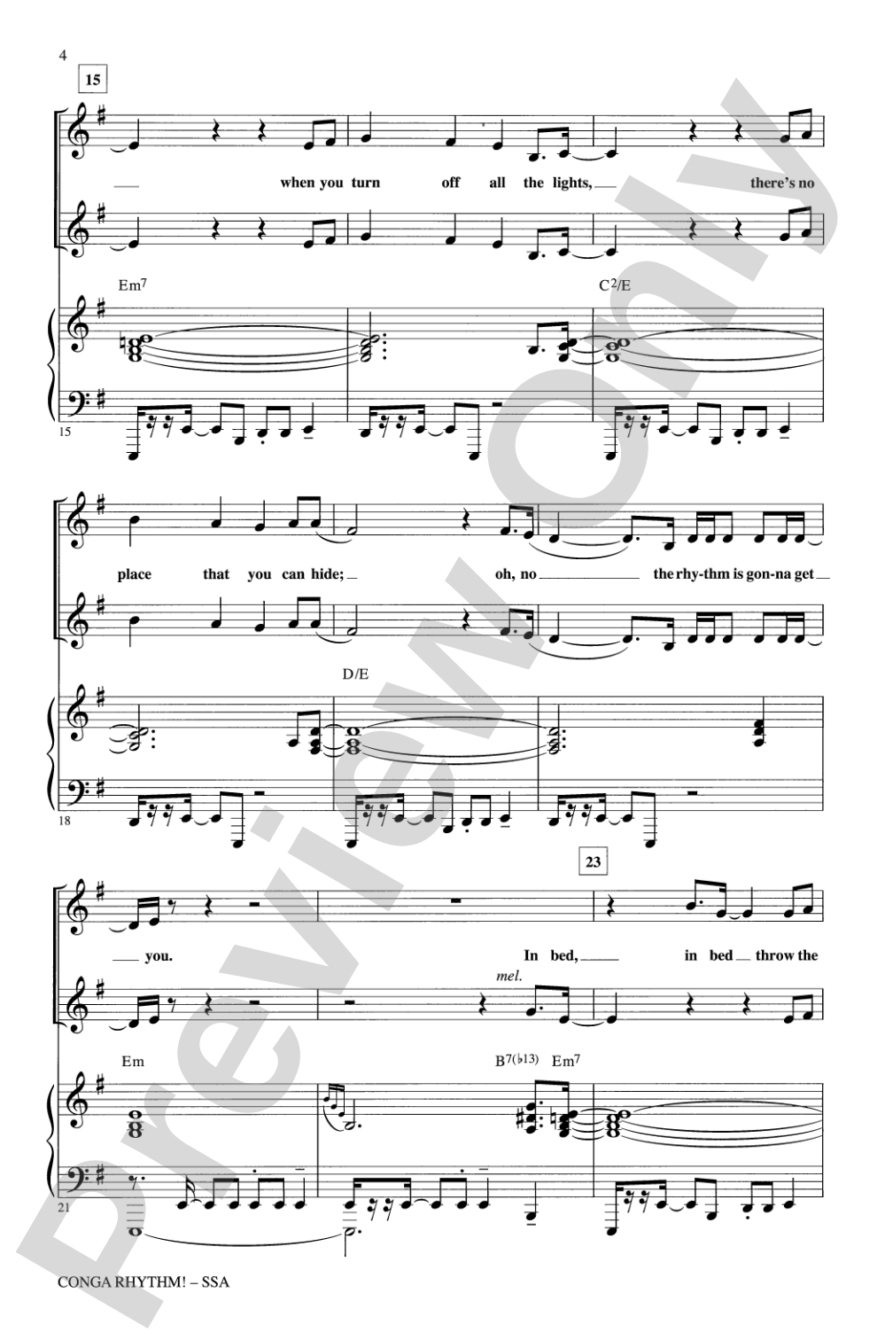Conga Rhythm: SSA Choral Octavo