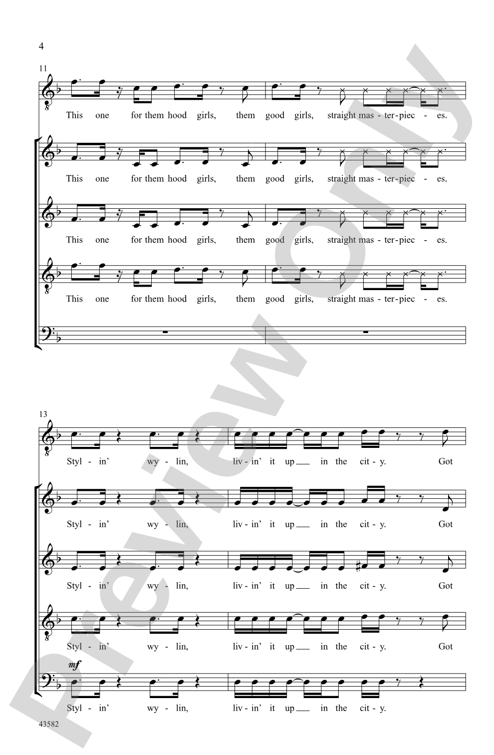 Uptown Funk: SATB divisi, <i>a cappella</i> Choral Octavo