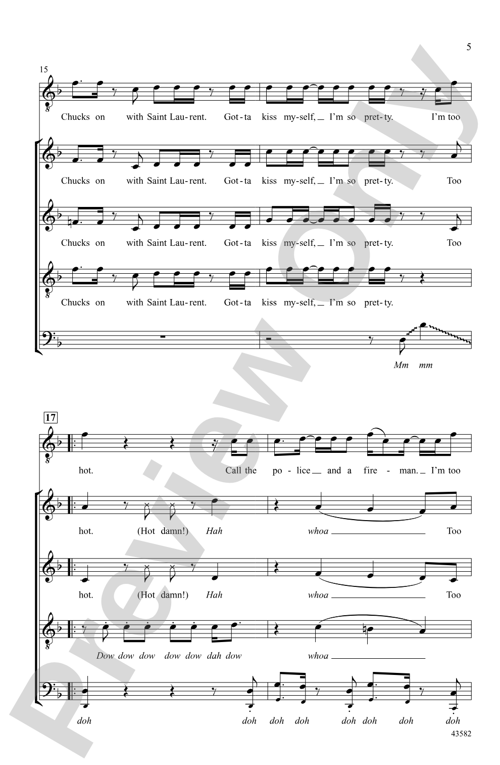 Uptown Funk: SATB divisi, <i>a cappella</i> Choral Octavo