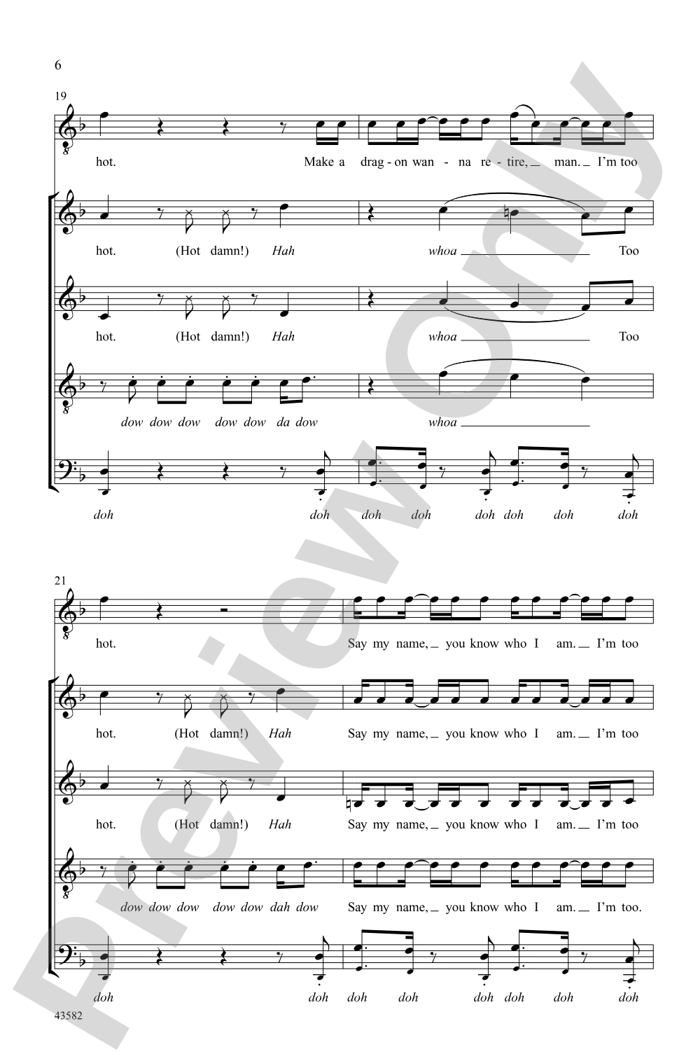 Uptown Funk: SATB divisi, <i>a cappella</i> Choral Octavo