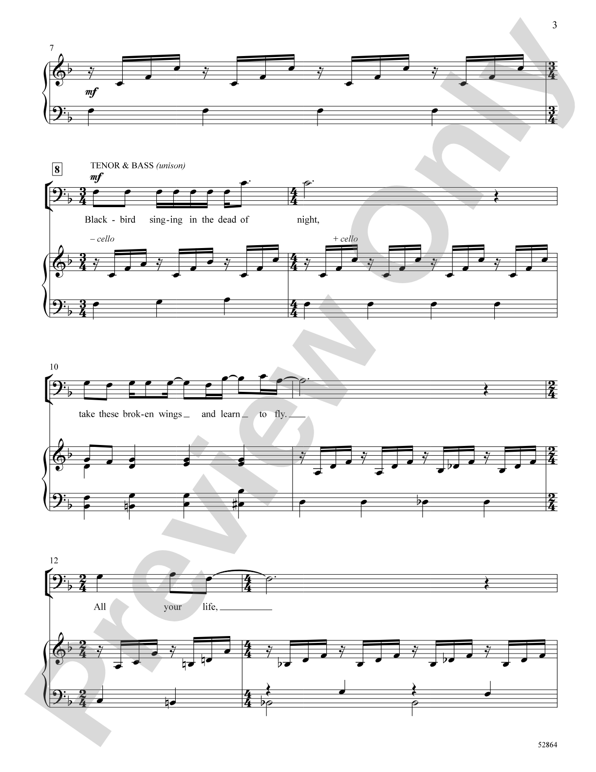 Blackbird: SATB Choral Octavo