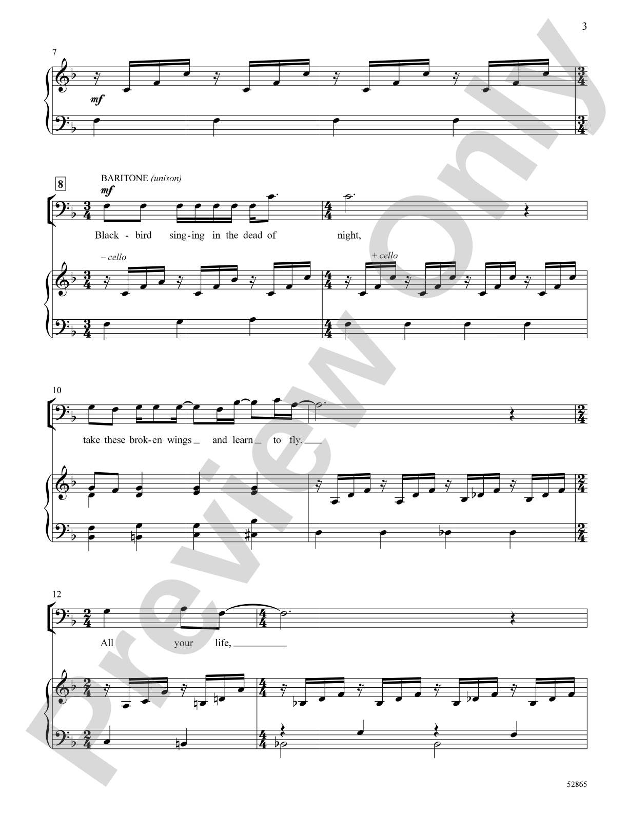 Blackbird: SAB Choral Octavo