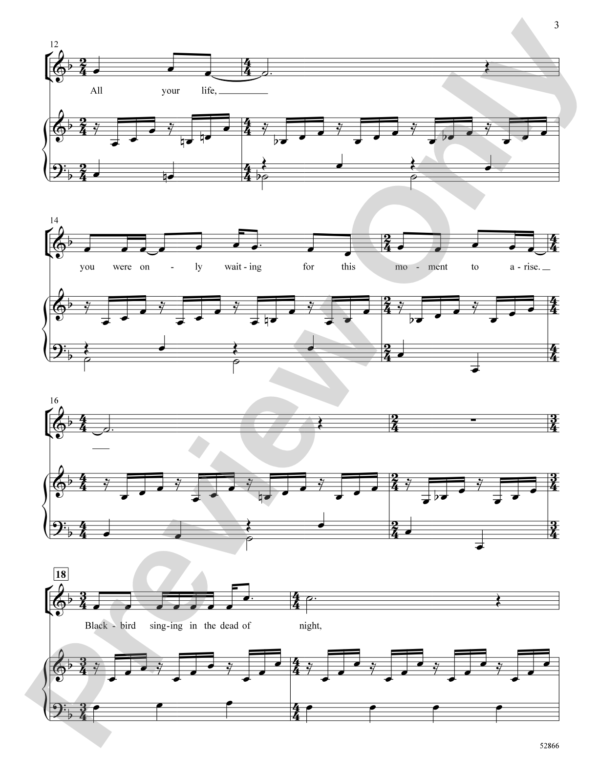 Blackbird: 2-Part Choral Octavo