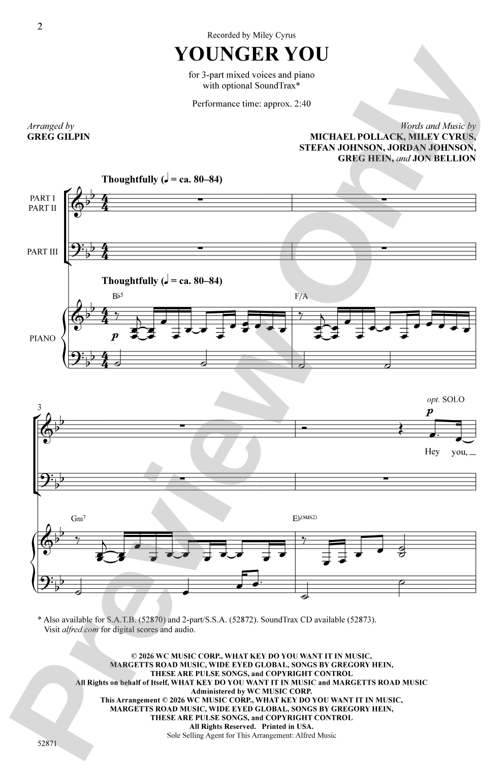 Younger You: 3-Part Mixed Choral Octavo