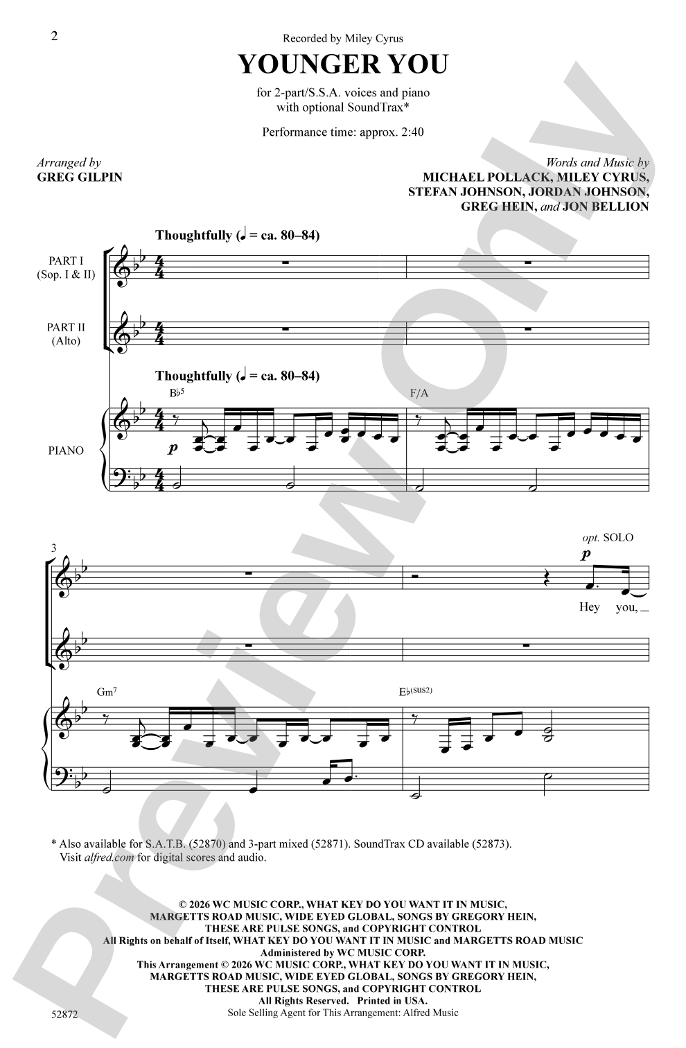 Younger You: 2-Part Choral Octavo