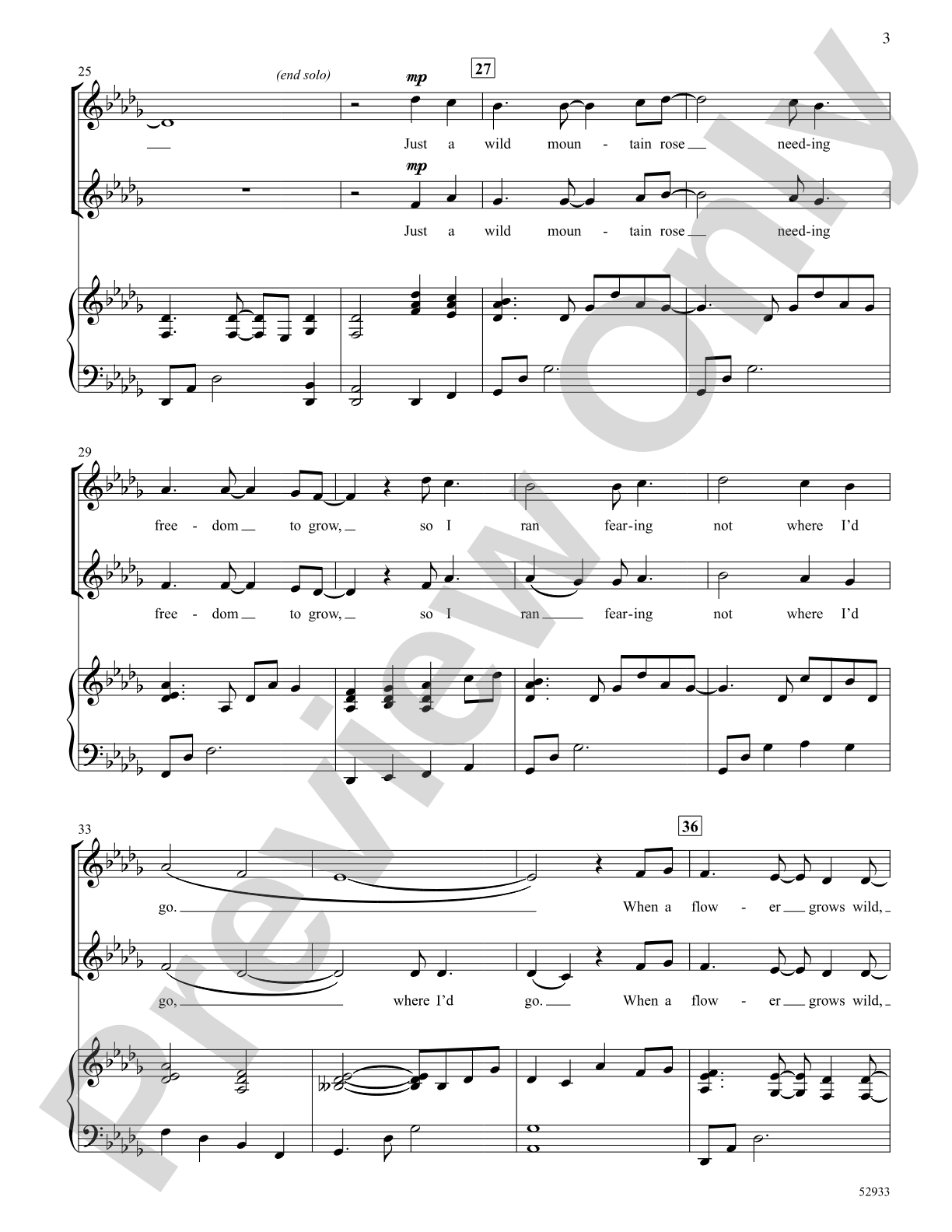 Wildflowers: 2-Part Choral Octavo