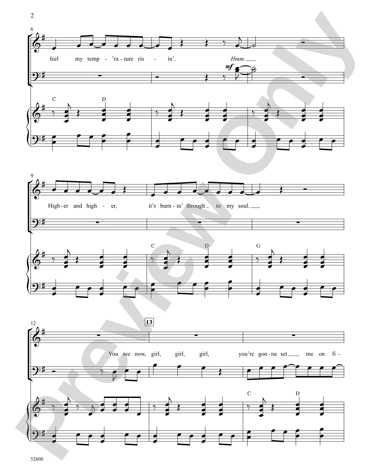 Burning Love: SATB Choral Octavo