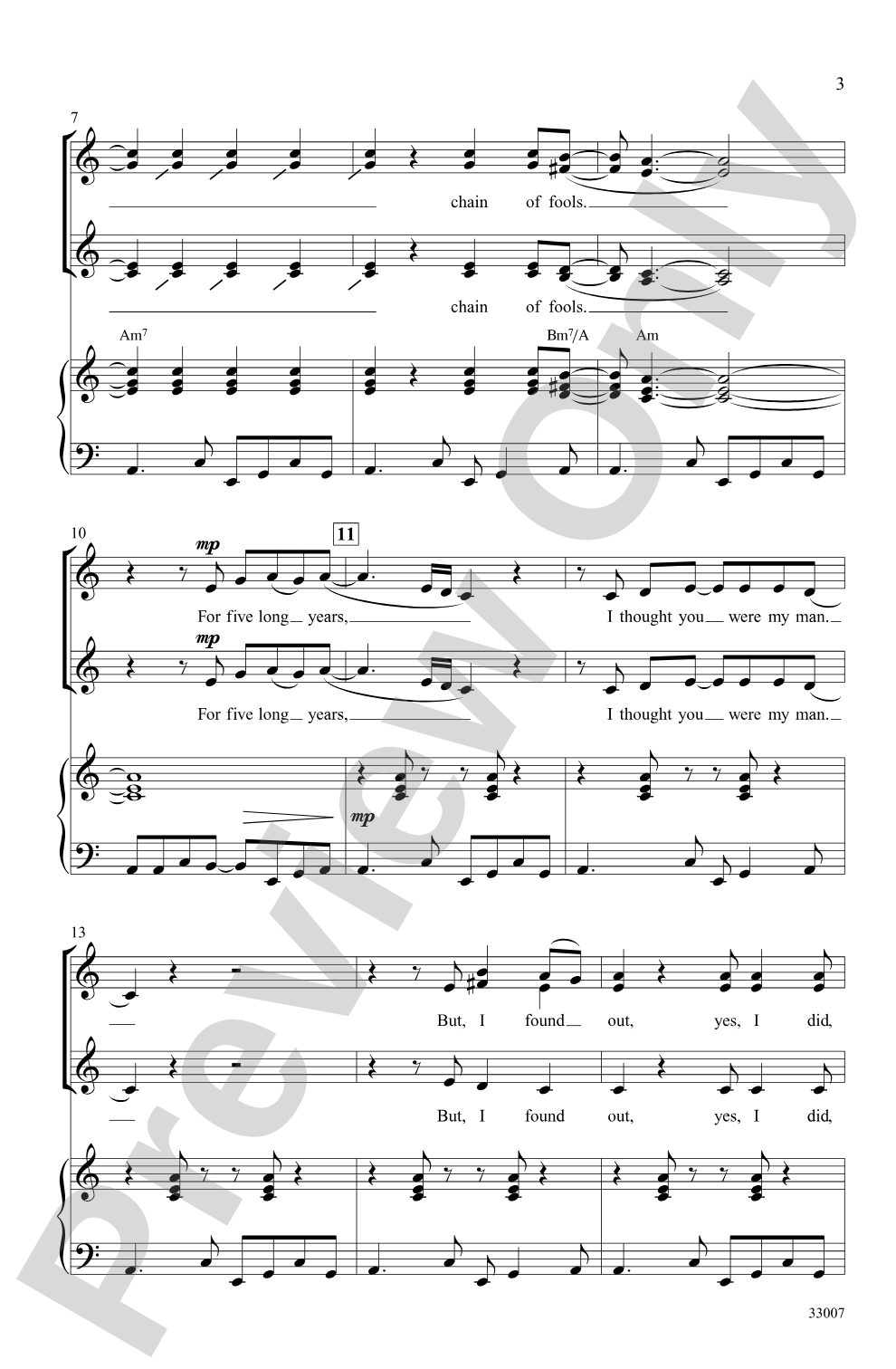 Chain of Fools: SSA Choral Octavo