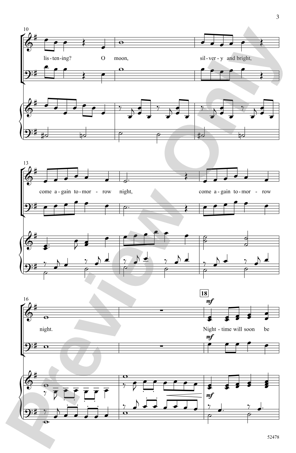 The Moon: 3-Part Mixed Choral Octavo