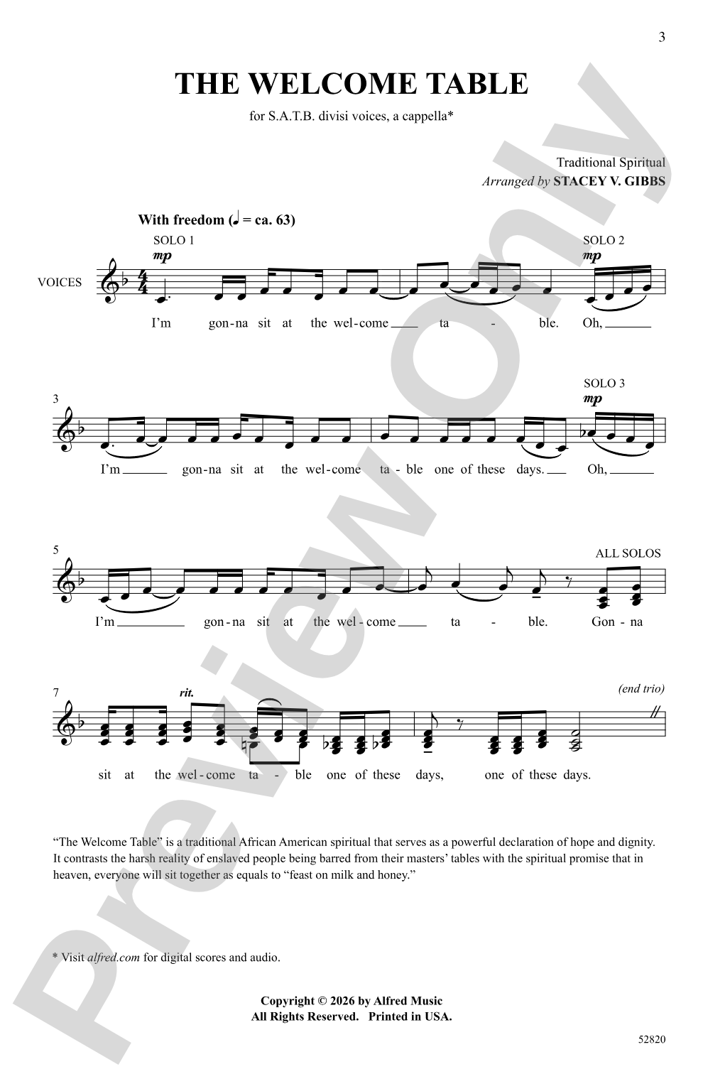 The Welcome Table: SATB Choral Octavo