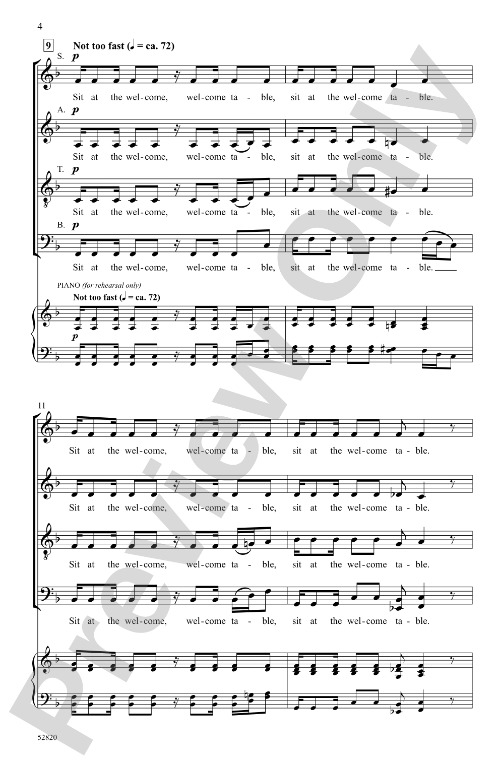 The Welcome Table: SATB Choral Octavo