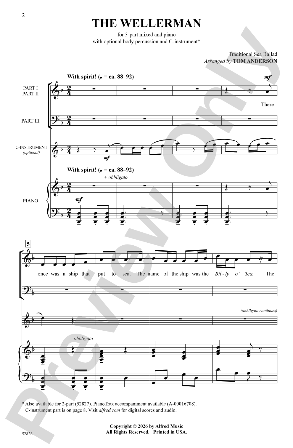 The Wellerman: 3-Part Mixed Choral Octavo