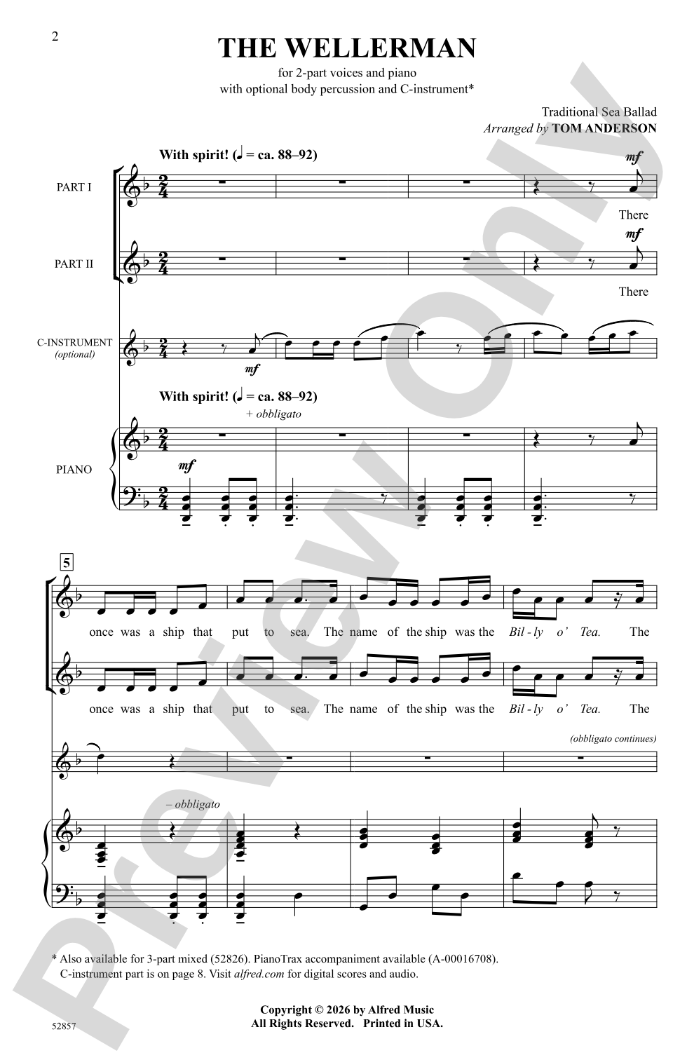 The Wellerman: 2-Part Choral Octavo