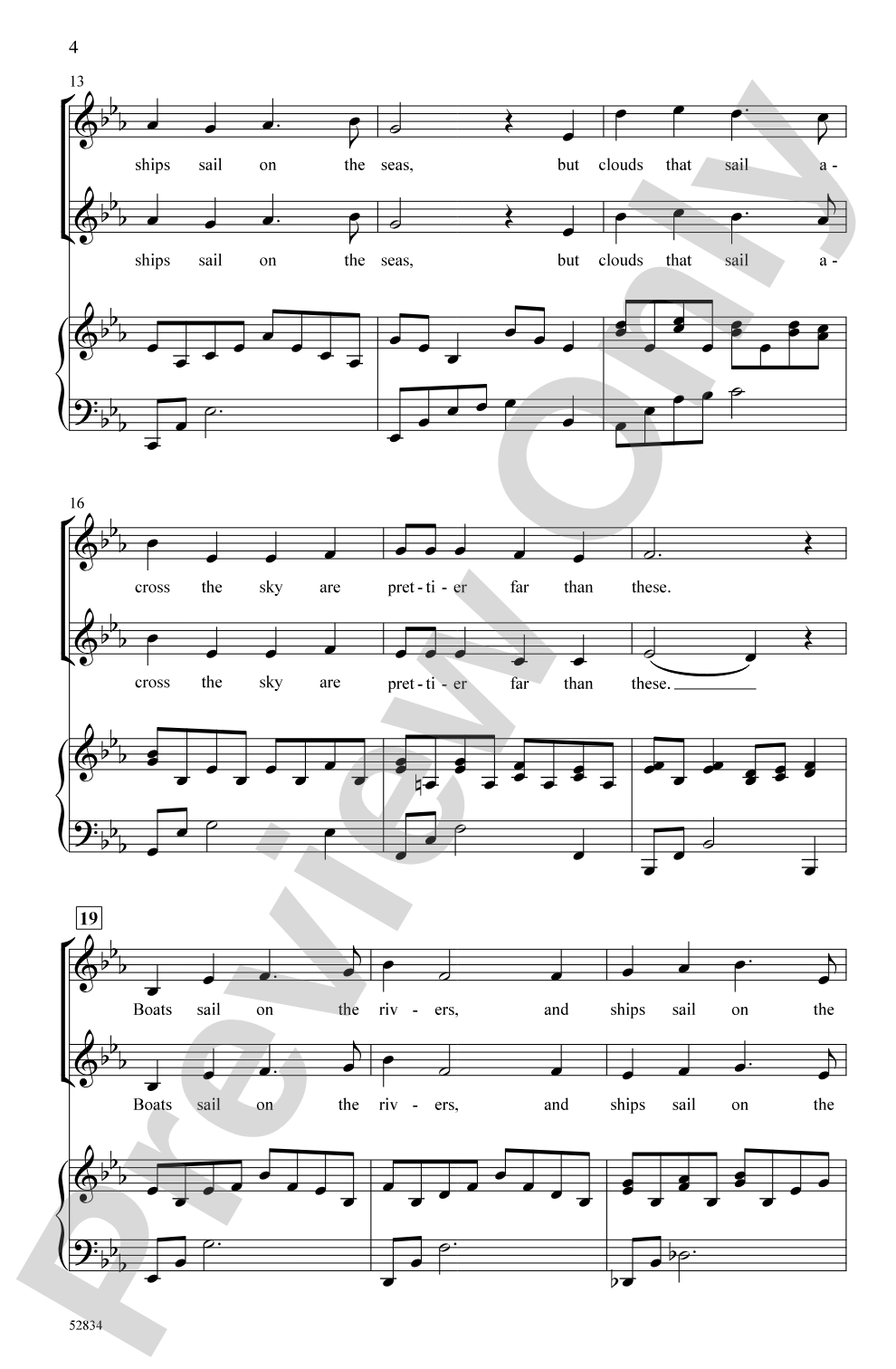 Boats Sail on the Rivers: 2-Part Choral Octavo