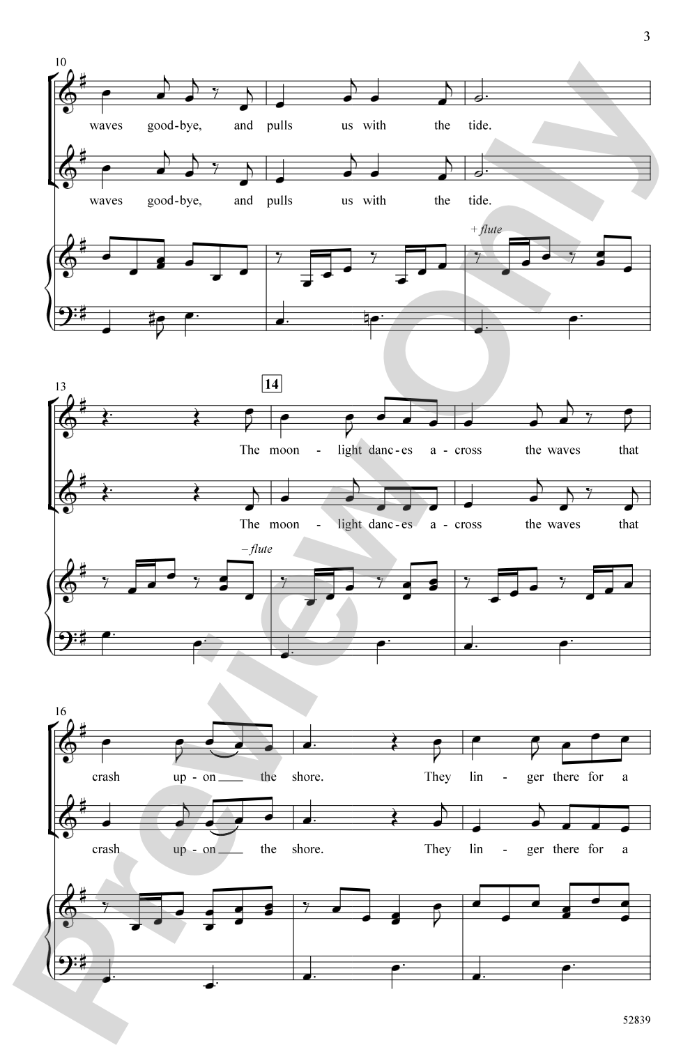 The Ocean Rolls Beneath the Sky: 2-Part Choral Octavo
