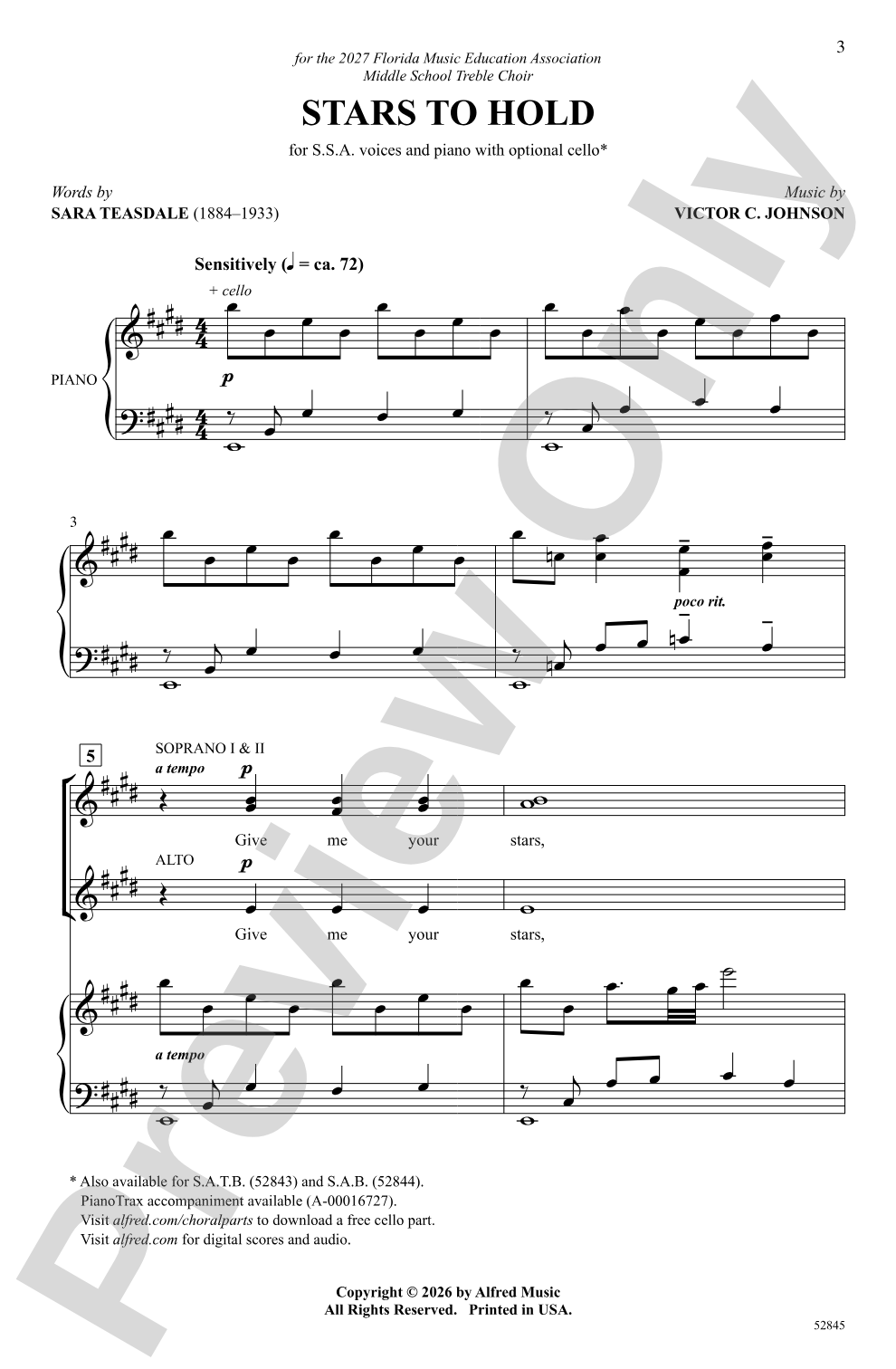 Stars to Hold: SSA Choral Octavo