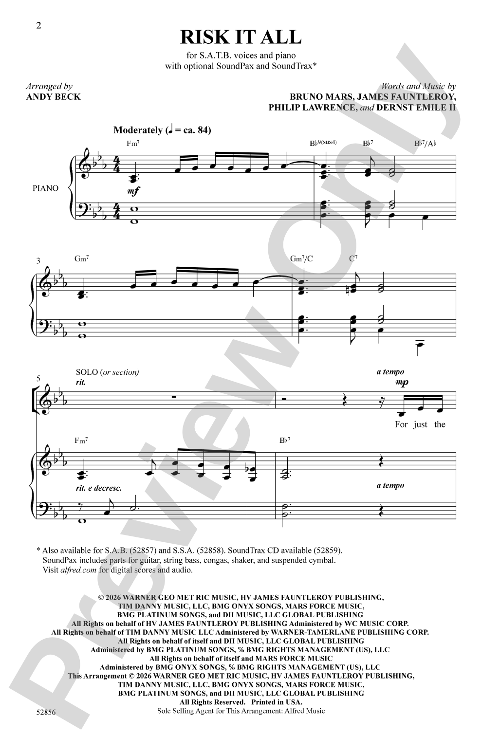 Risk It All: SATB Choral Octavo