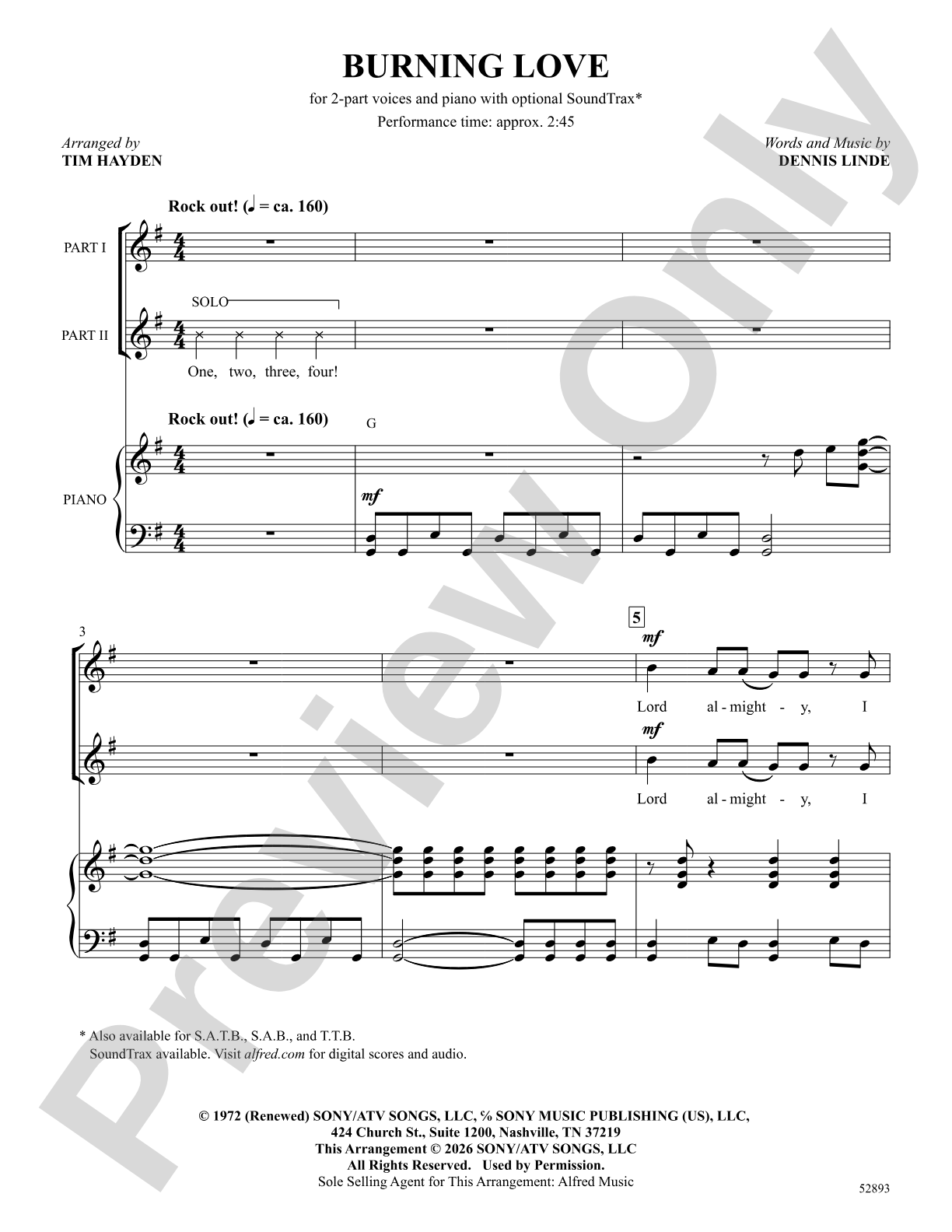 Burning Love: 2-Part Choral Octavo