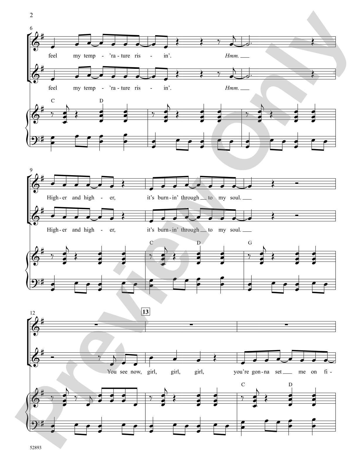Burning Love: 2-Part Choral Octavo