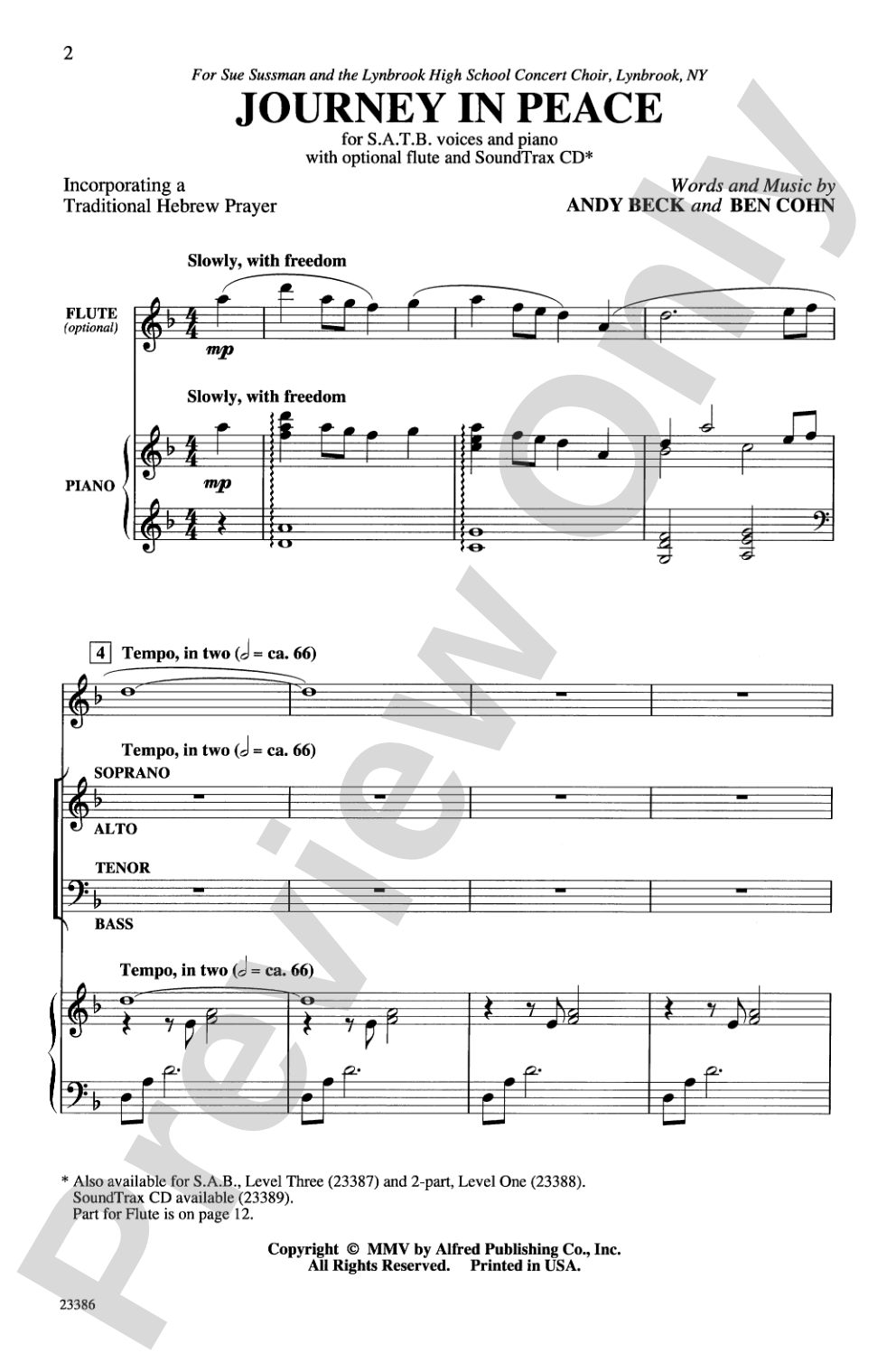 Journey in Peace: SATB Choral Octavo