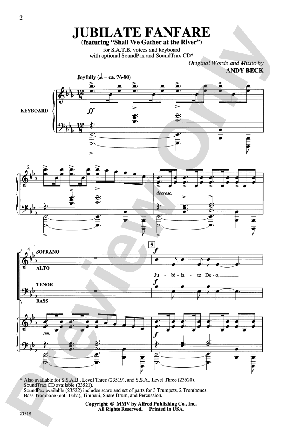 Jubilate Fanfare: SATB Choral Octavo