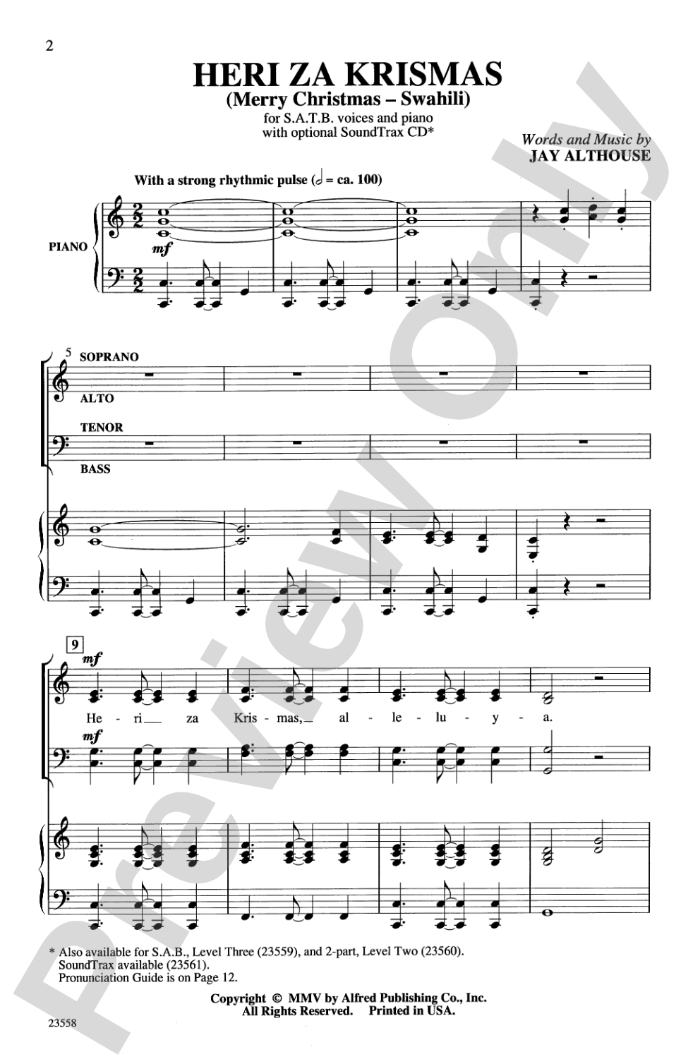 Heri Za Krismas: SATB Choral Octavo