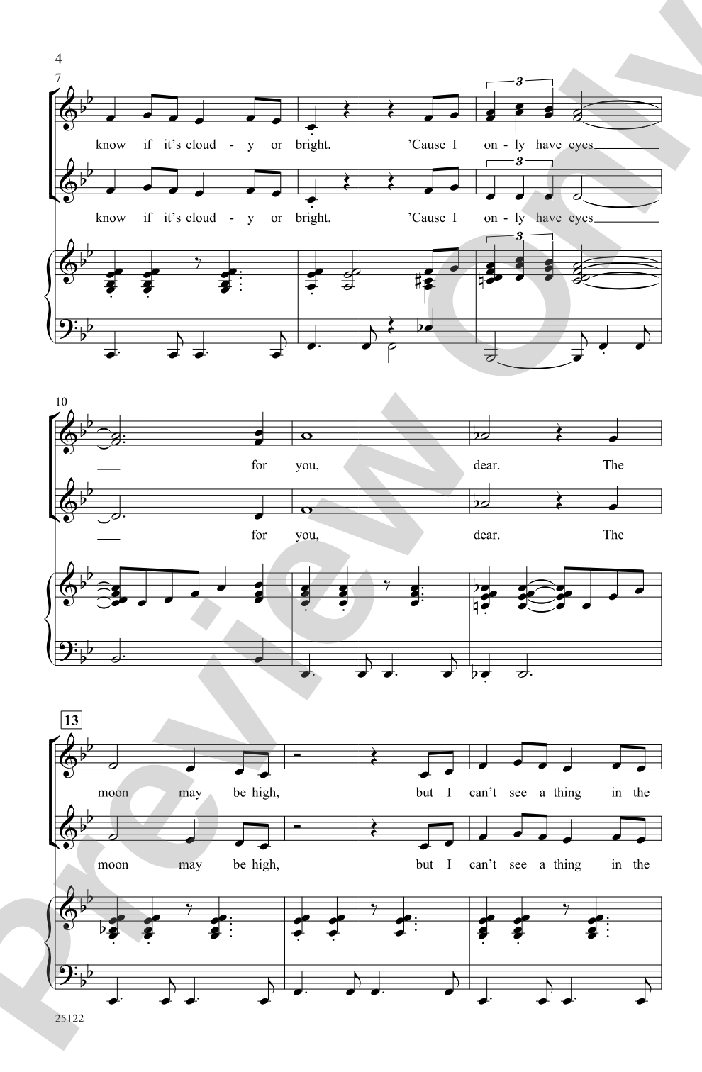 I Only Have Eyes for You / The More I See You: SSA Choral Octavo