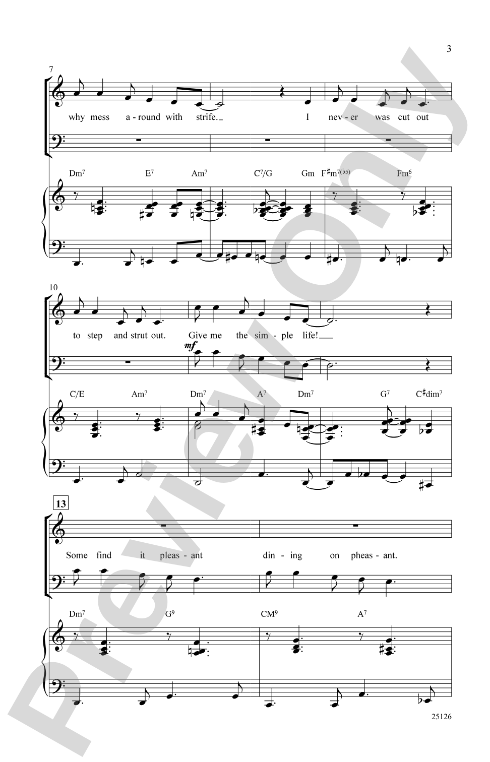 Give Me the Simple Life: SAB Choral Octavo