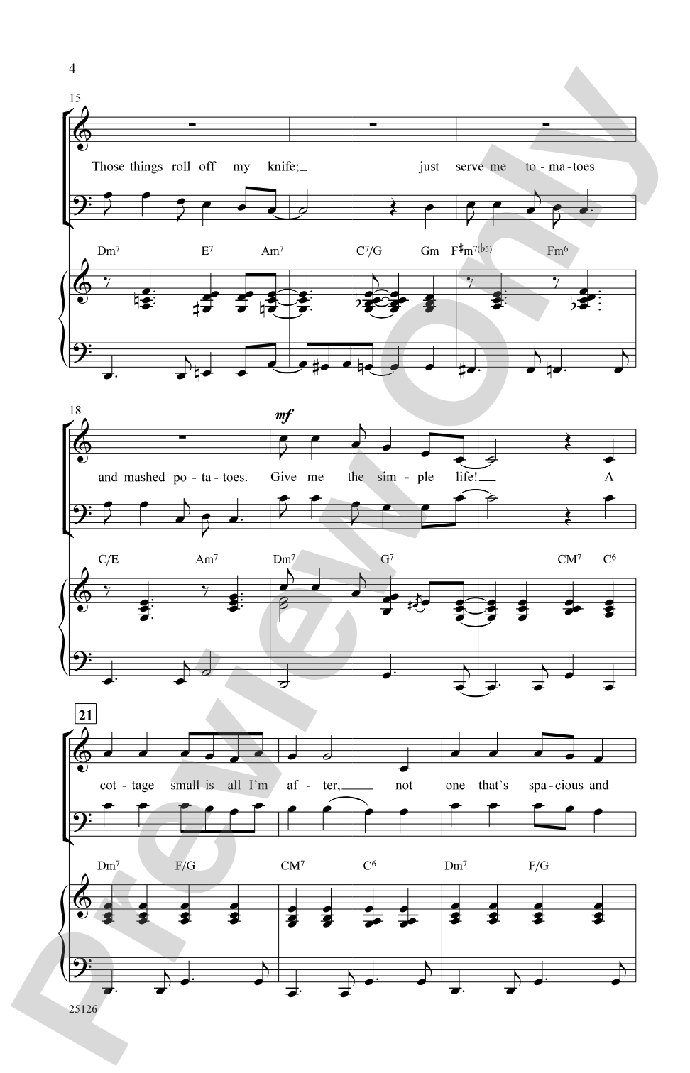Give Me the Simple Life: SAB Choral Octavo