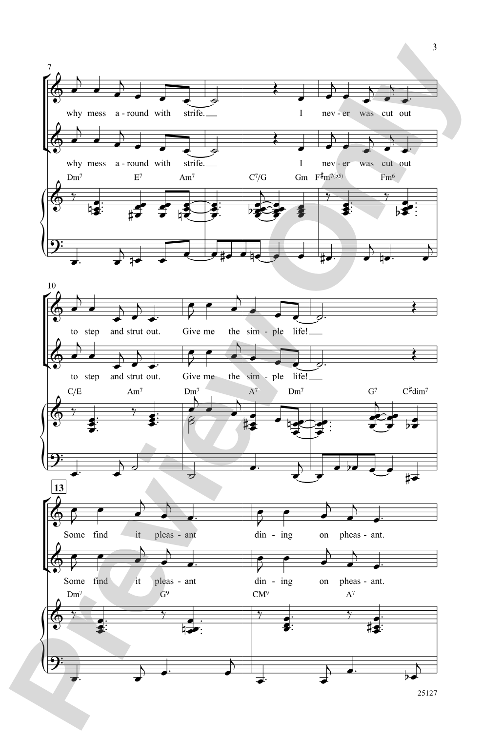 Give Me the Simple Life: 2-Part Choral Octavo