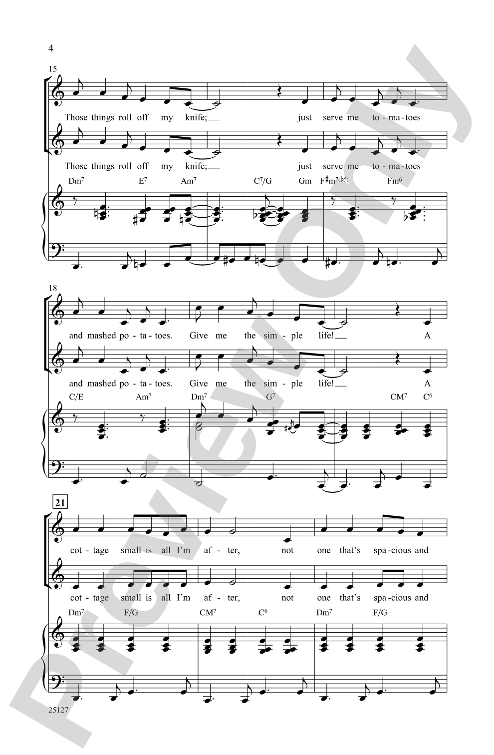 Give Me the Simple Life: 2-Part Choral Octavo