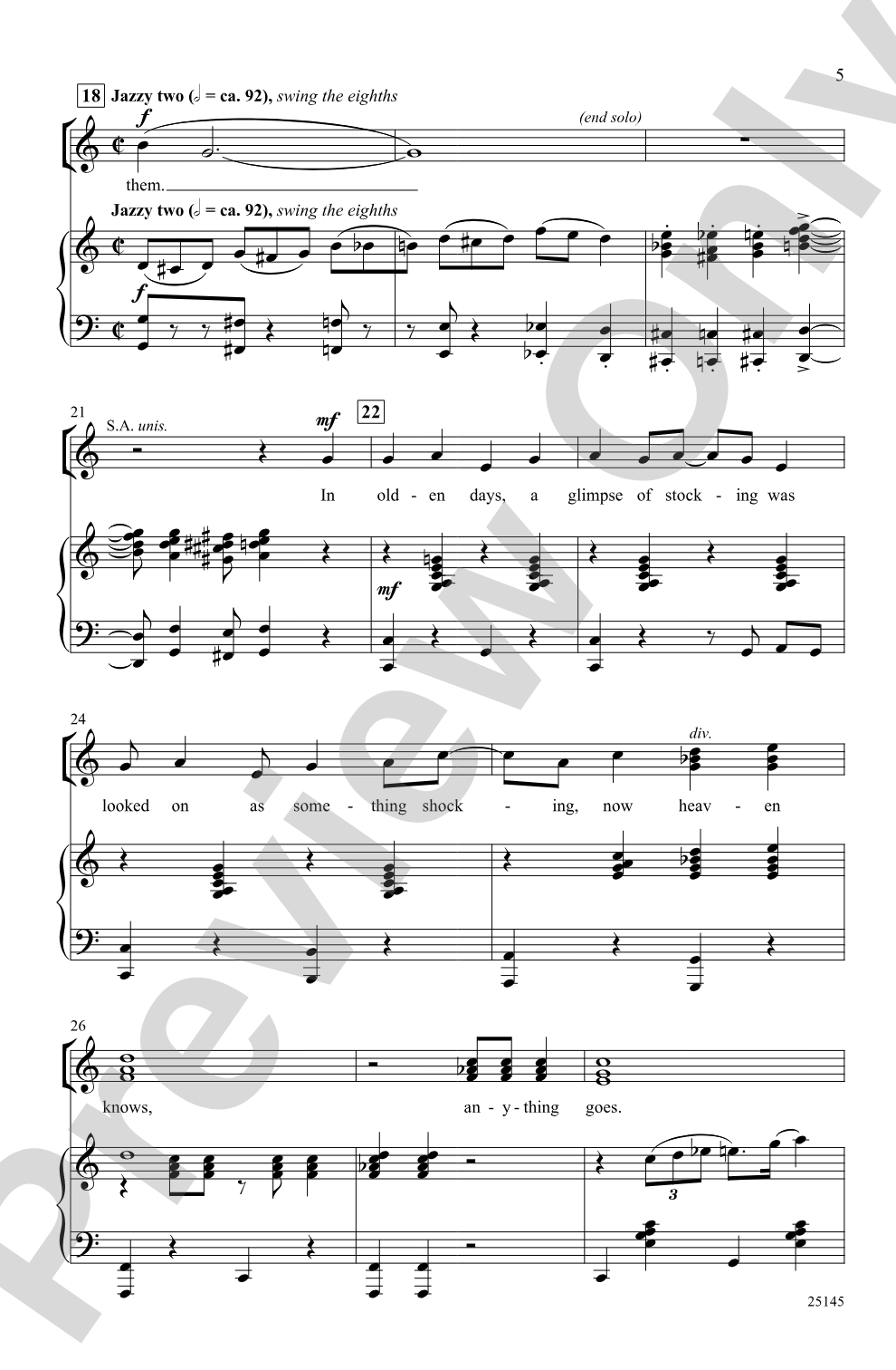 Anything Goes (from the musical <I>Anything Goes</I>): SSAB Choral Octavo