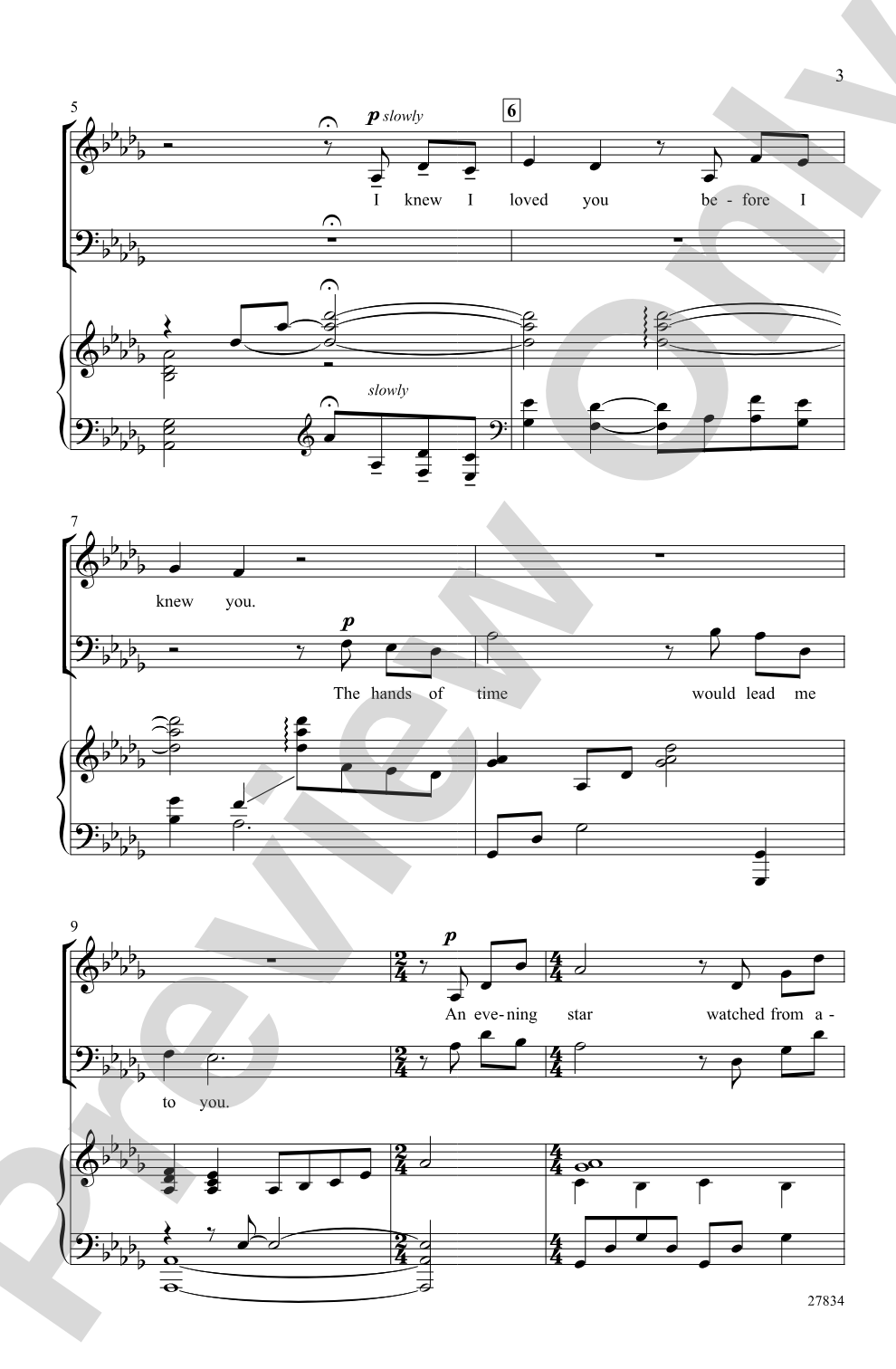I Knew I Loved You: SAB Choral Octavo