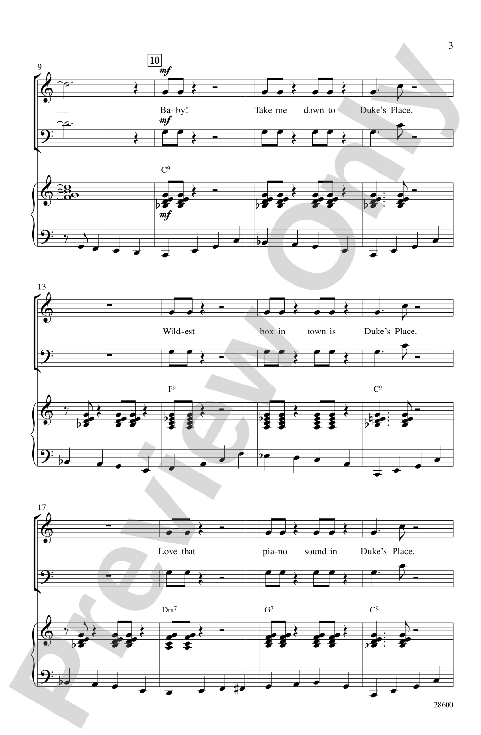 Duke's Place: SATB Choral Octavo