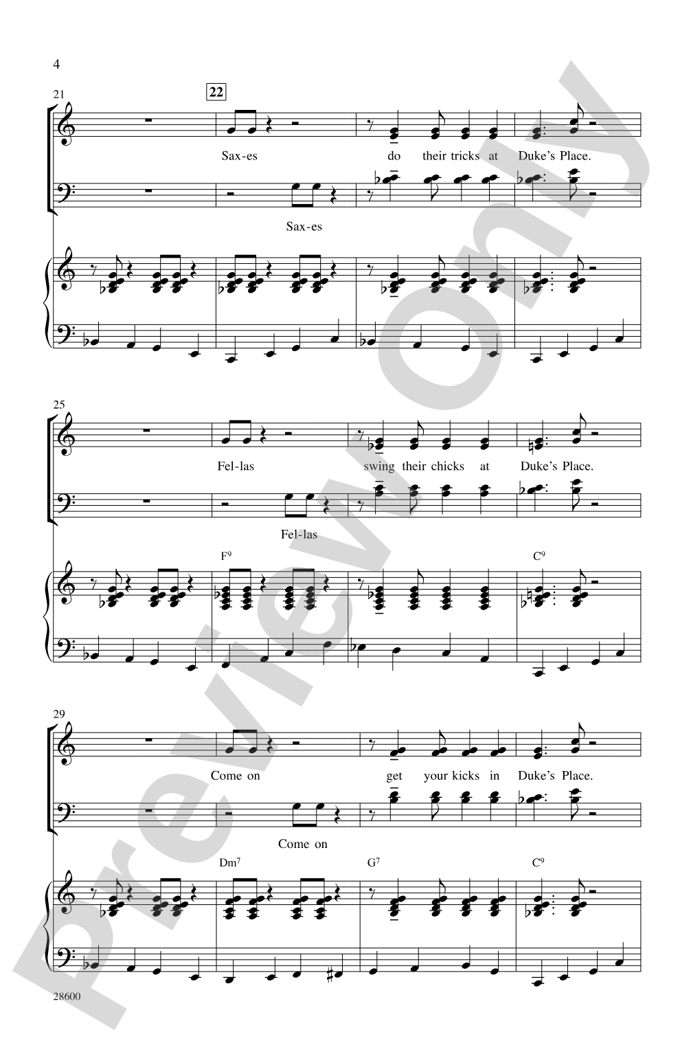 Duke's Place: SATB Choral Octavo