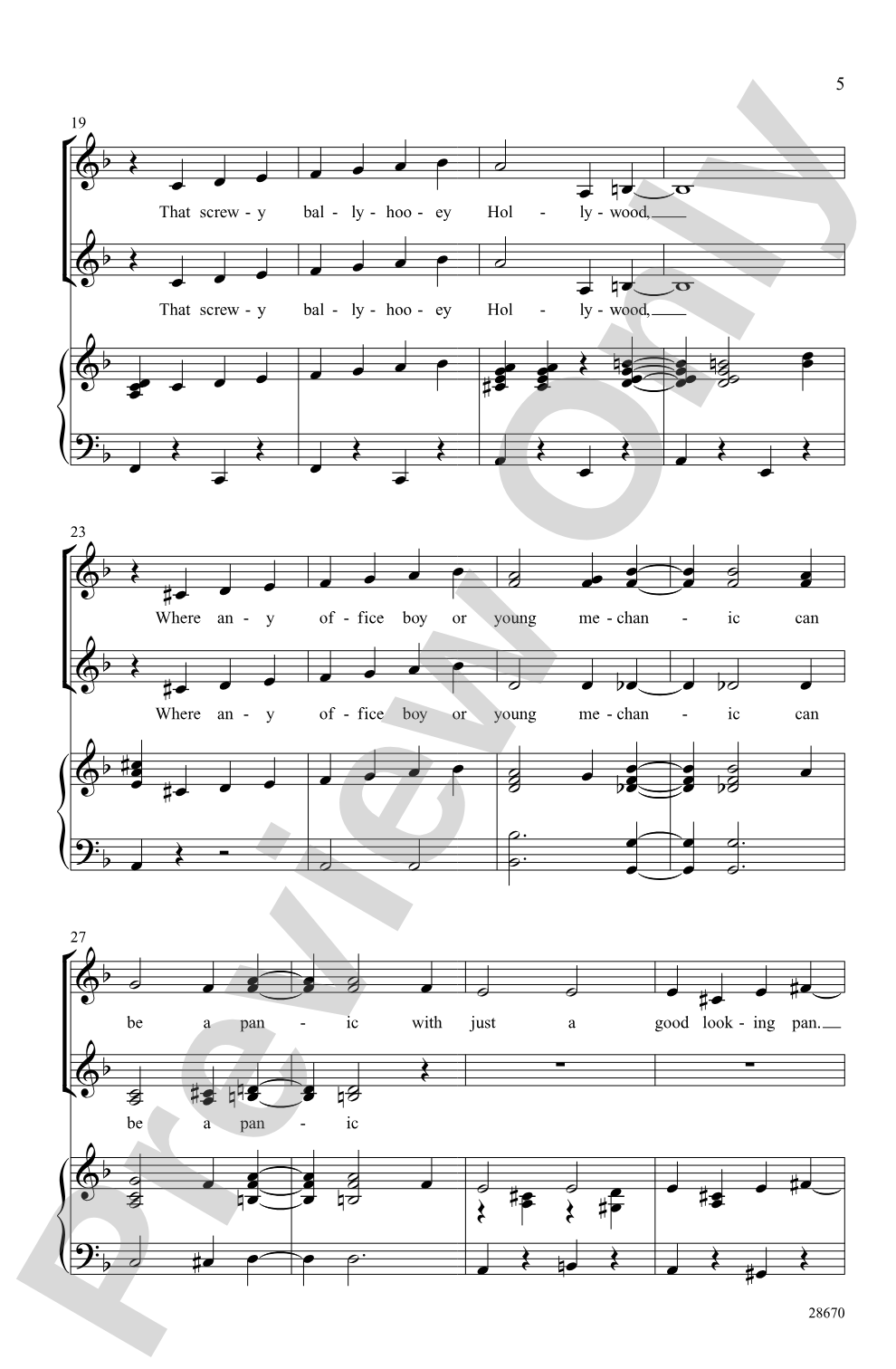 Hooray for Hollywood: SSAA Choral Octavo