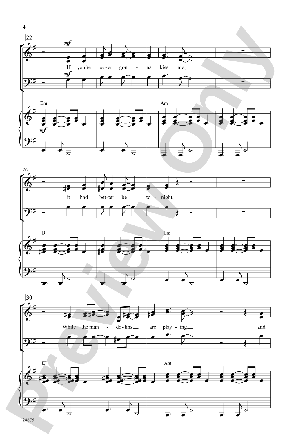 It Had Better Be Tonight: SAB Choral Octavo