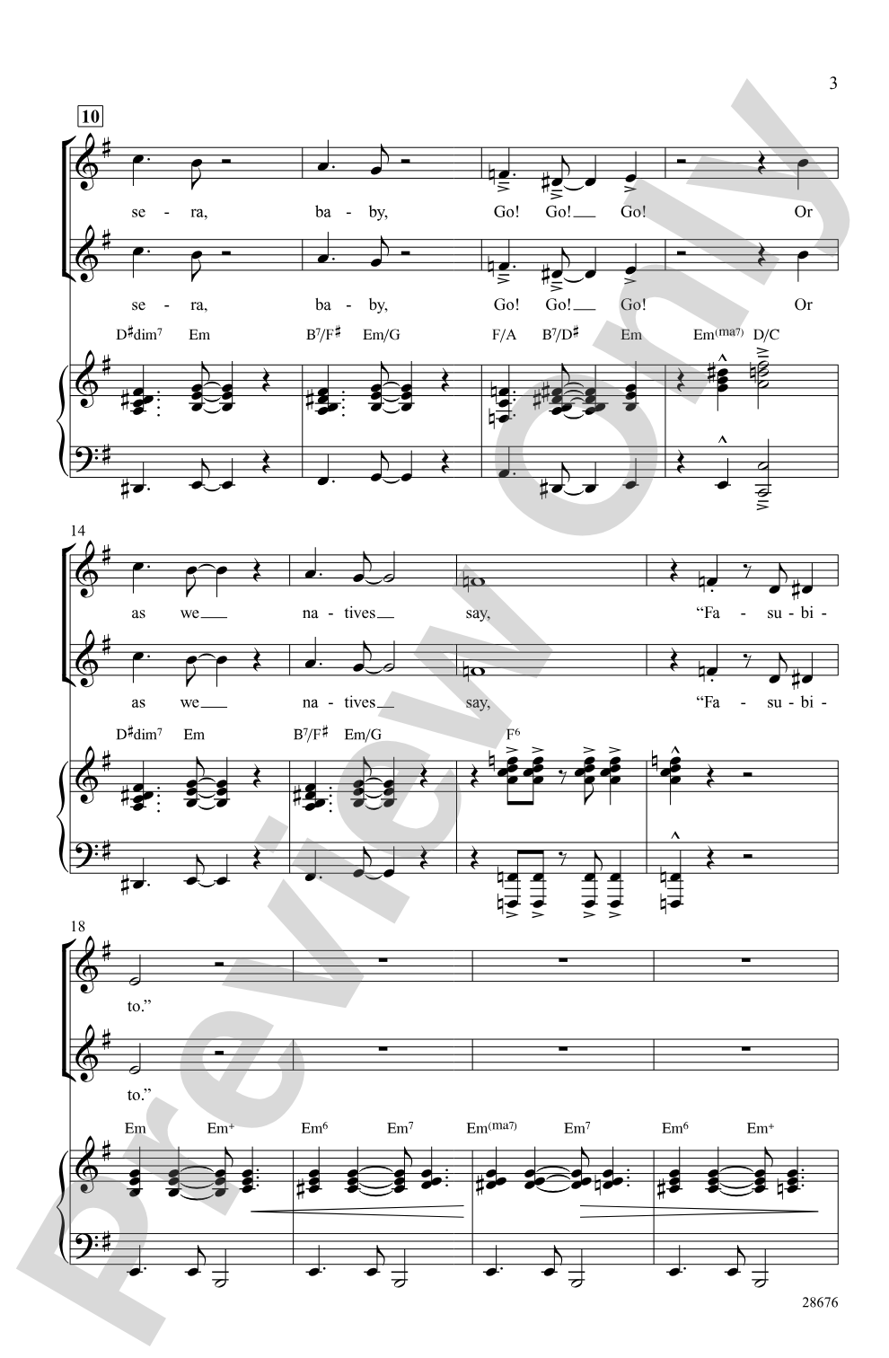 It Had Better Be Tonight: SSA Choral Octavo