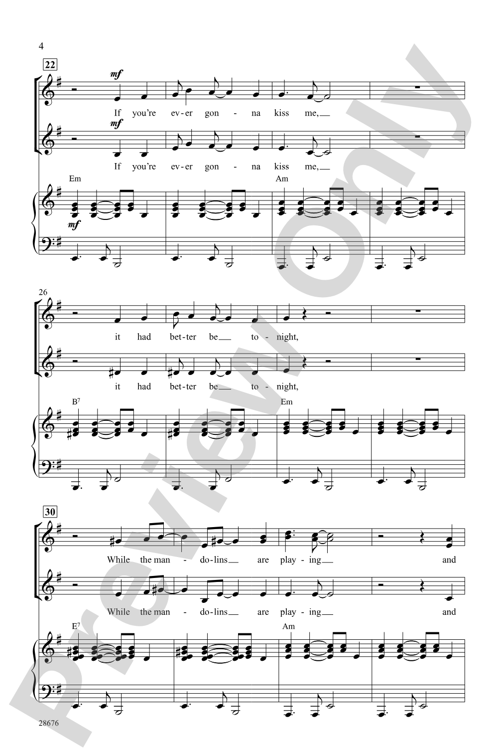 It Had Better Be Tonight: SSA Choral Octavo