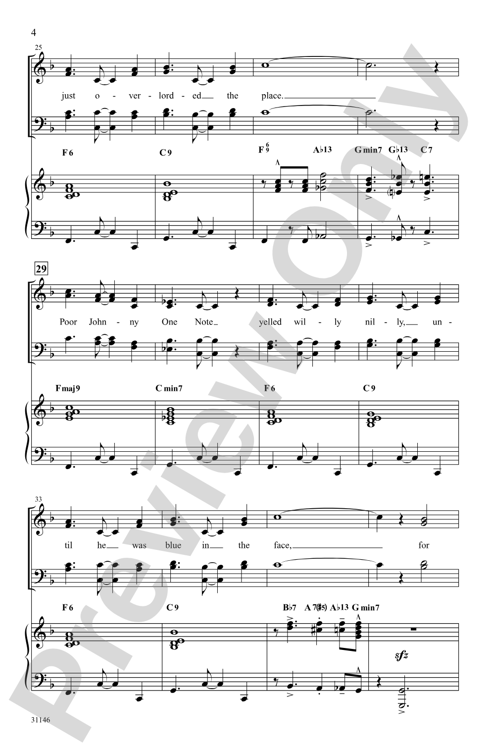 Johnny One Note: SATB Choral Octavo