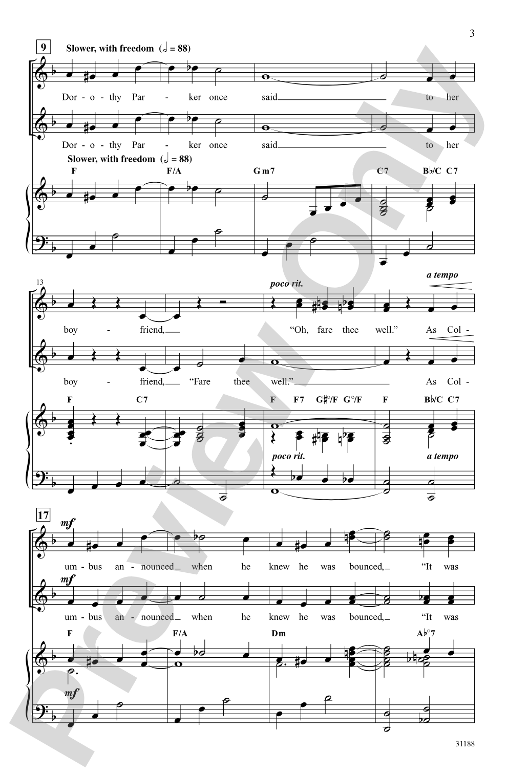 Just One of Those Things: SSAA Choral Octavo