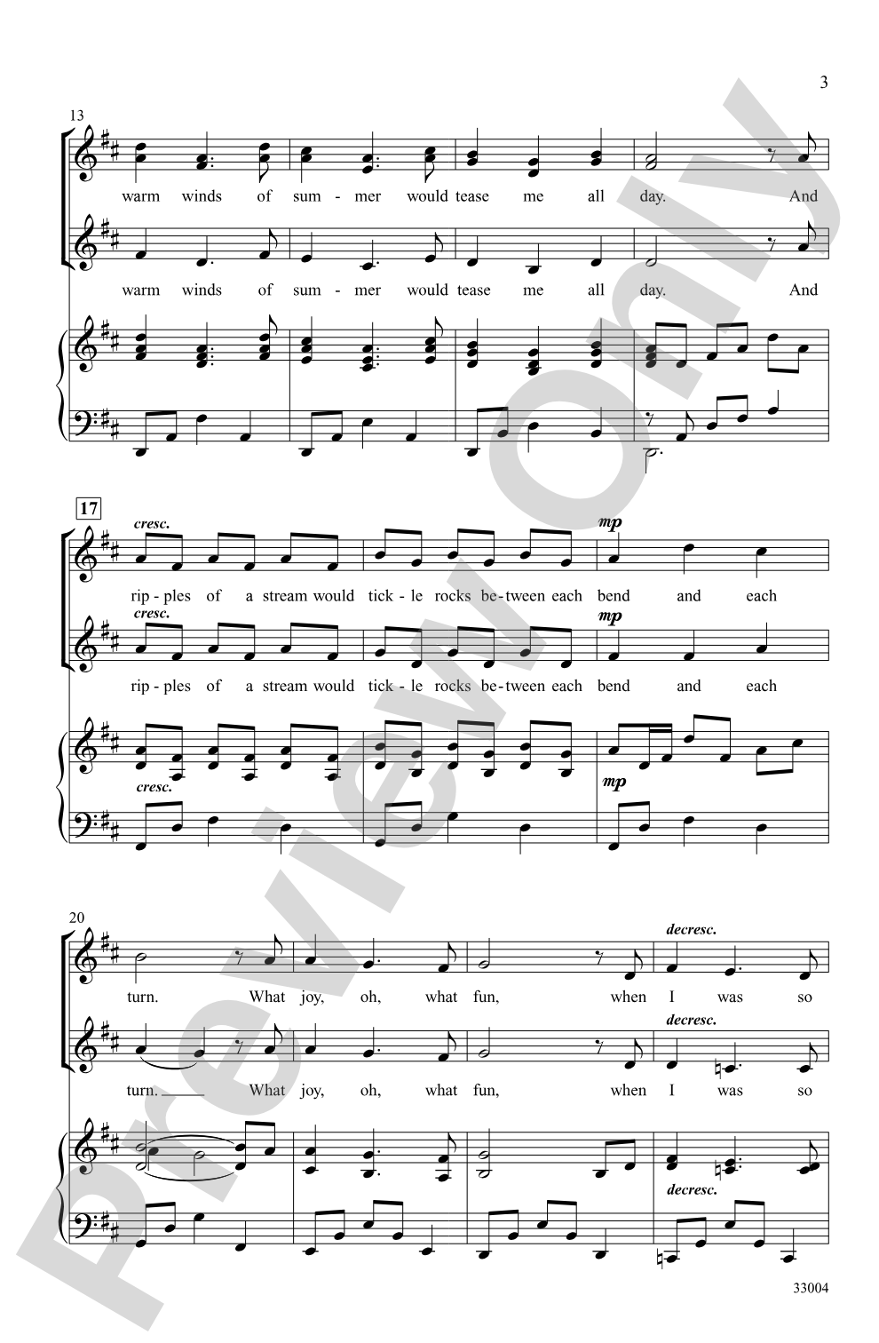 I Long for the Green Hills: SSA Choral Octavo