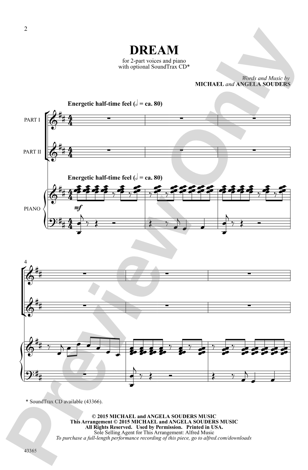 Dream: 2-Part Choral Octavo