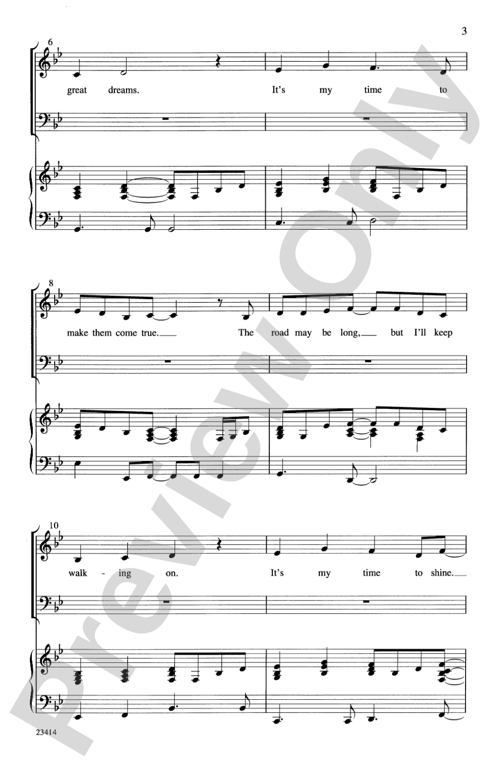 My Time to Shine: SATB Choral Octavo