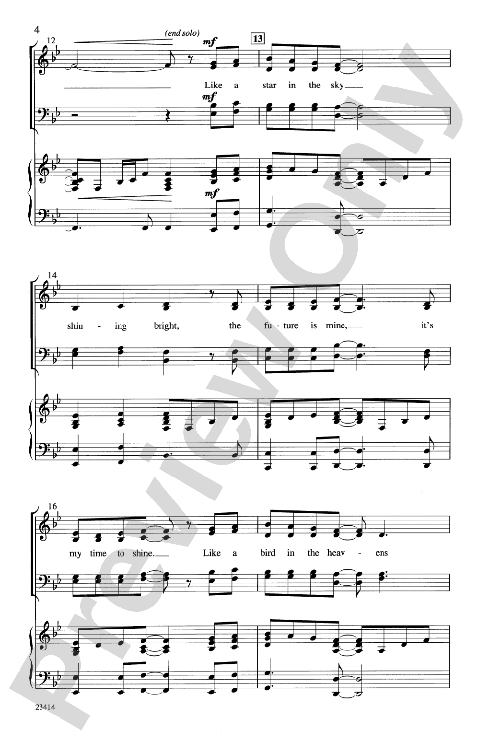 My Time to Shine: SATB Choral Octavo