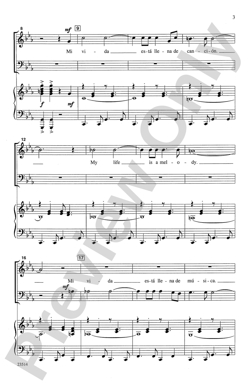 Mi Vida, Mi Canción: SAB Choral Octavo