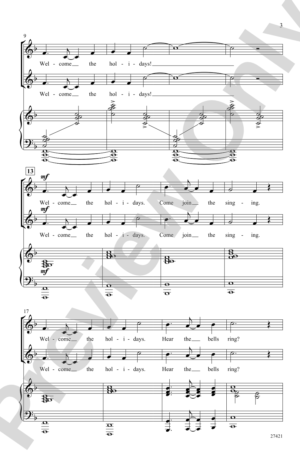 Welcome the Holidays!: 2-Part Choral Octavo