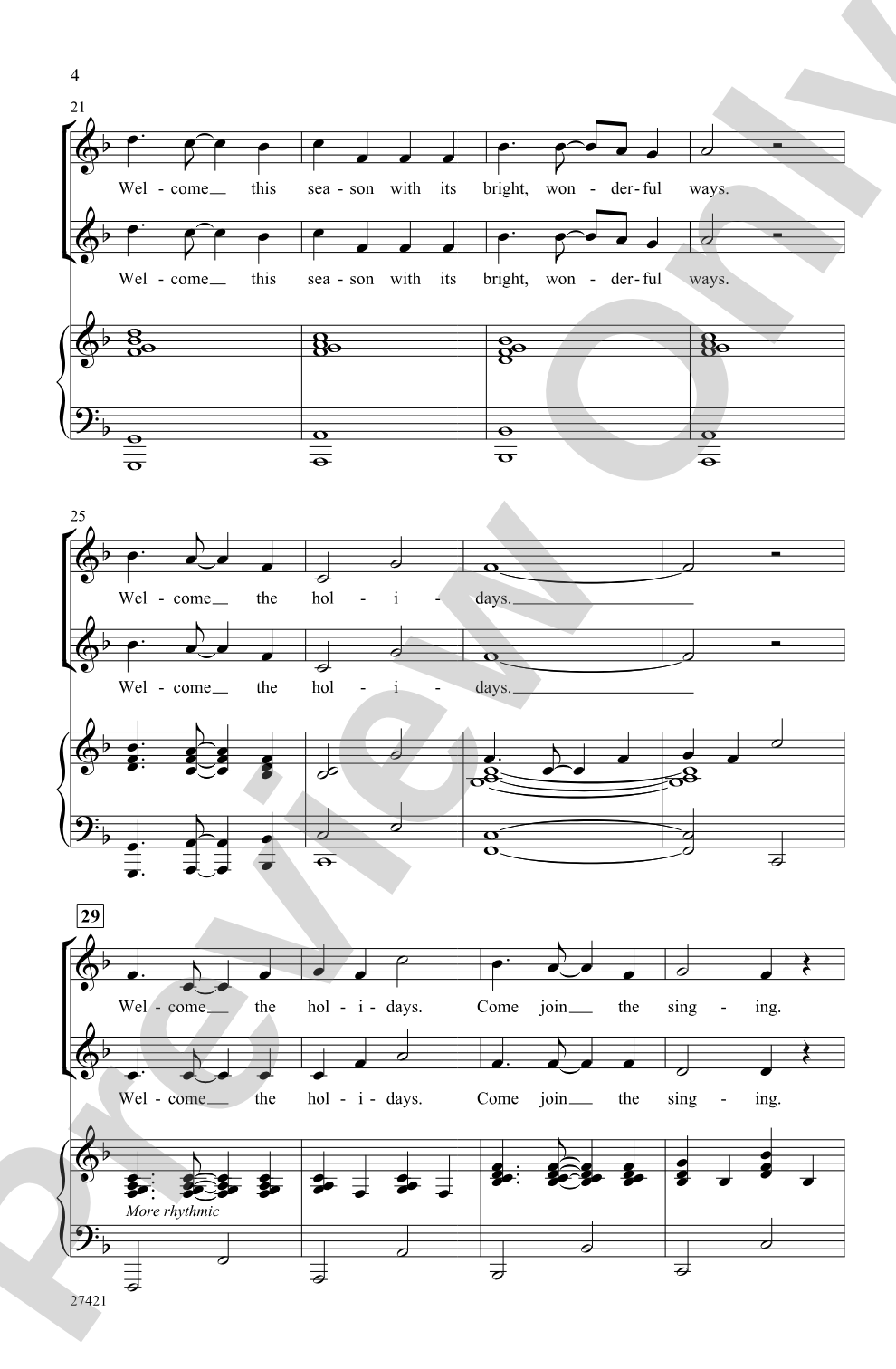 Welcome the Holidays!: 2-Part Choral Octavo
